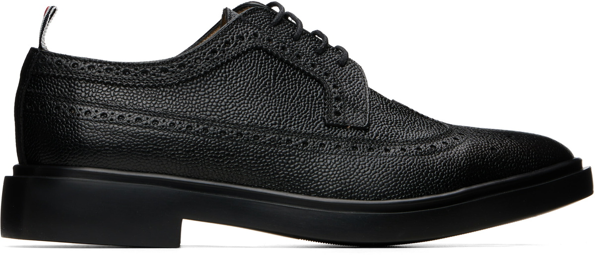Thom Browne Black Pebble Grain Longwing Brogues