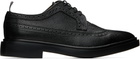 Thom Browne Black Pebble Grain Longwing Brogues