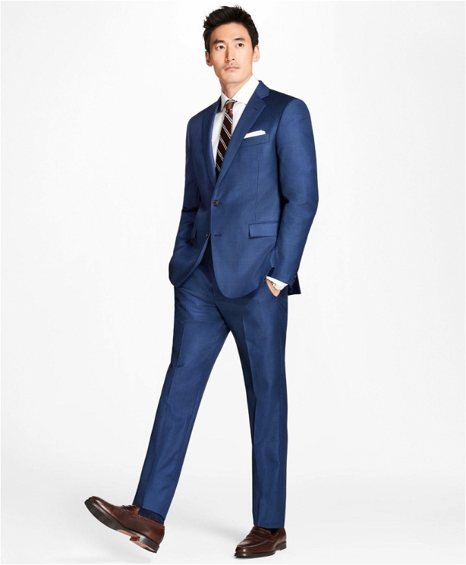 Photo: Brooks Brothers Men's Regent Fit Sharkskin 1818 Suit | Blue
