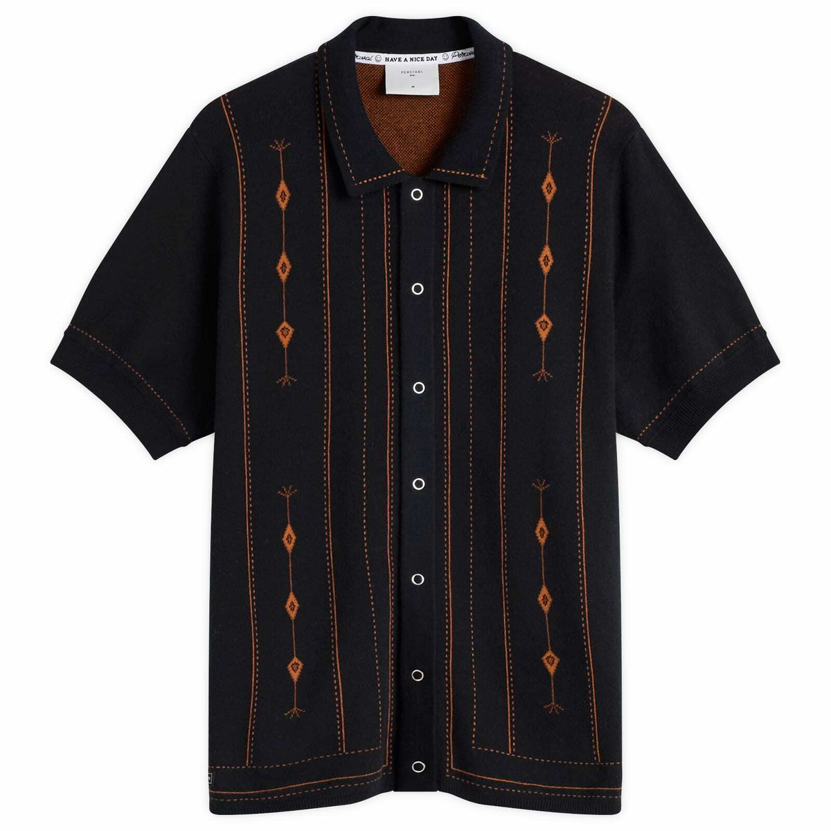 Percival Men's Folio Knitted Shirt in Dark Navy