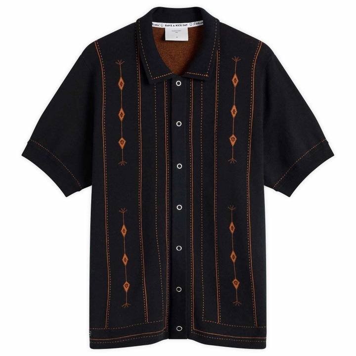 Photo: Percival Men's Folio Knitted Shirt in Dark Navy
