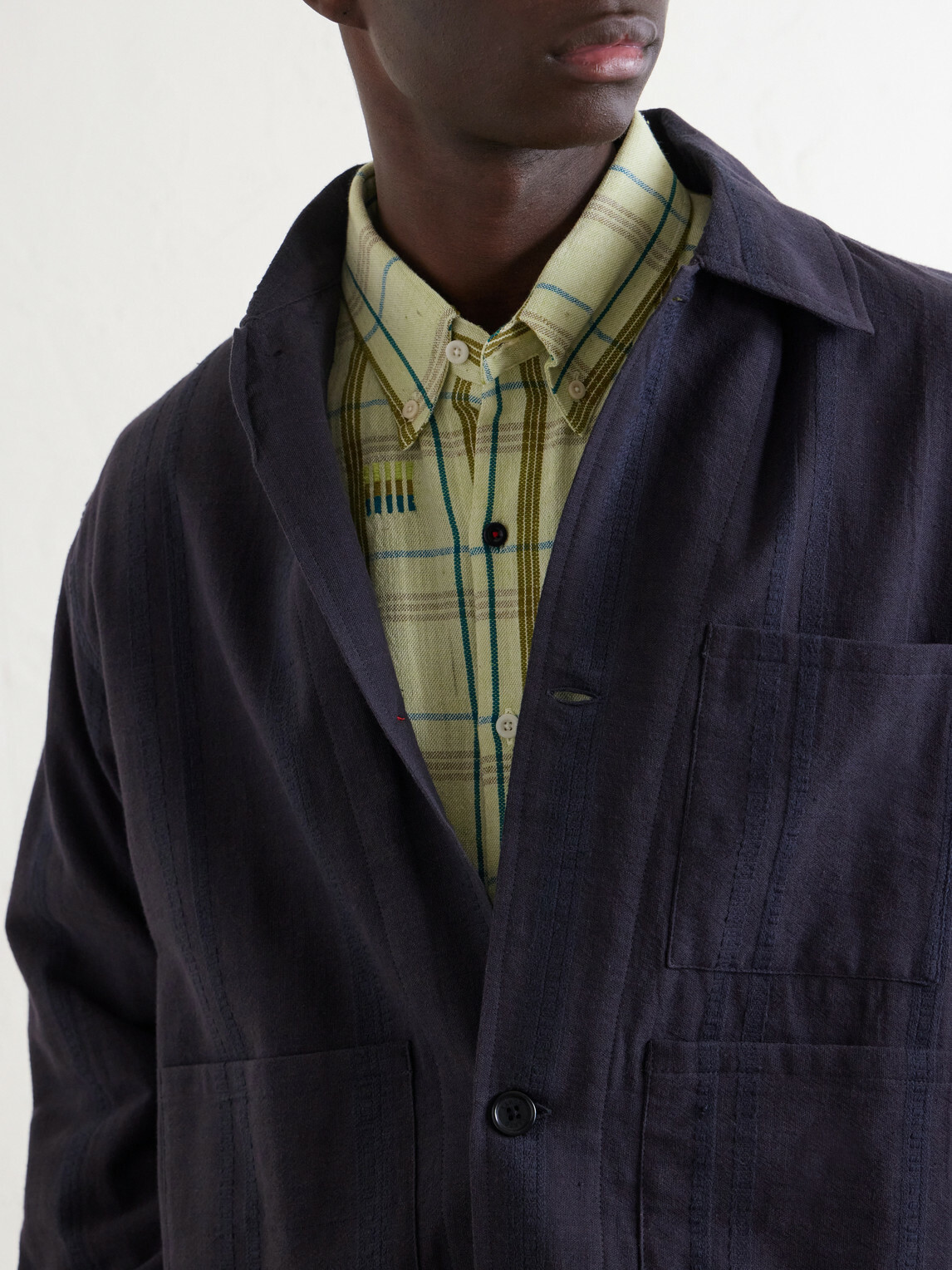 Kardo - Ronald Embroidered Checked Cotton Shirt - Green
