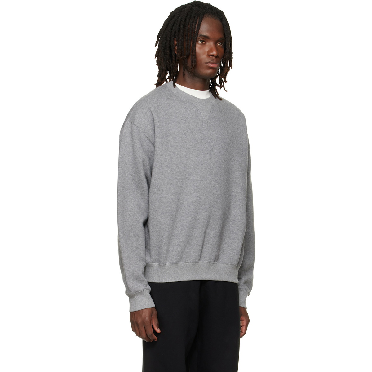 Jil Sander Gray Cotton Crew-Neck Sweatshirt