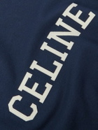 CELINE - Logo-Appliquéd Cotton-Jersey Sweatshirt - Blue