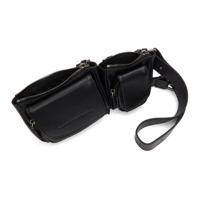 Feng Chen Wang Black Leather Belt Bag