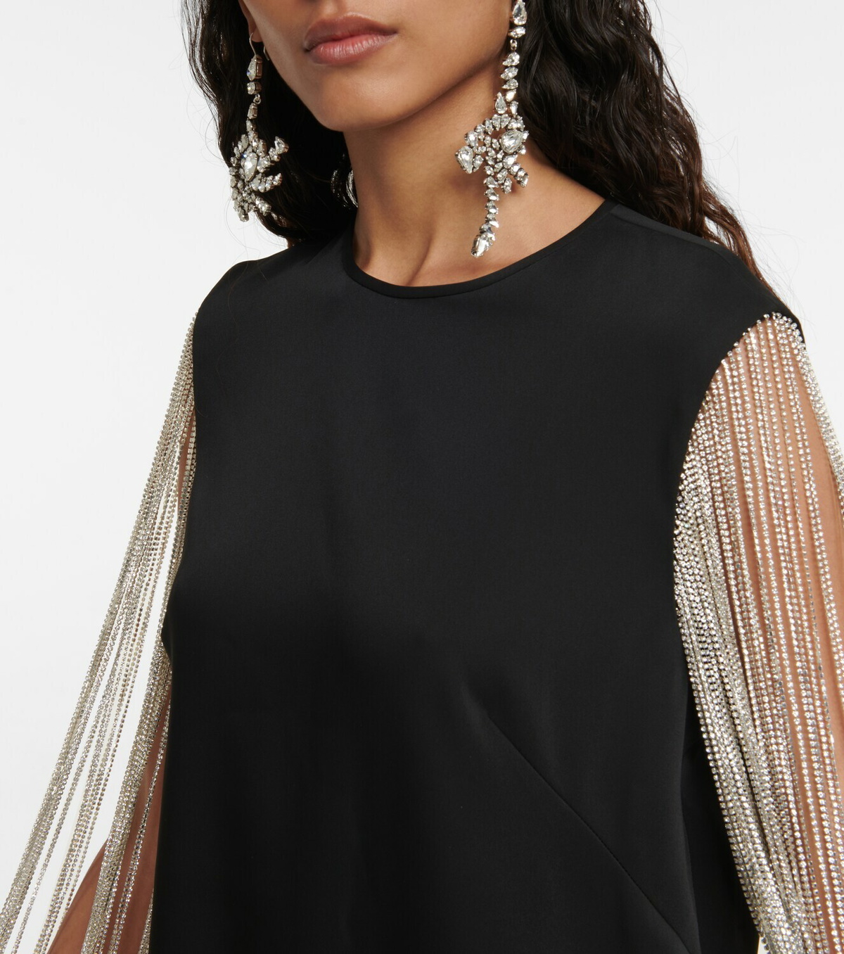 Costarellos Valencia crystal-embellished crêpe minidress
