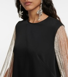 Costarellos Valencia crystal-embellished crêpe minidress
