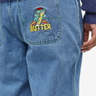 Butter Goods Men's Martian Baggy Denim Jean in Washed Indigo