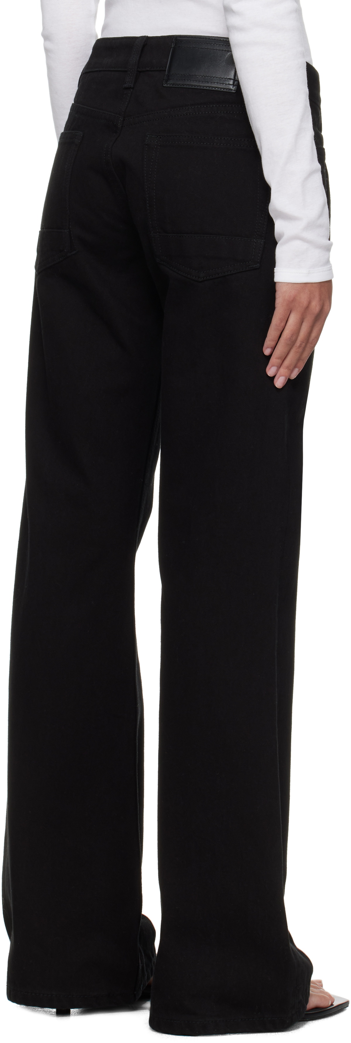 Fax Copy Express Black '000' Slim Flared Jeans
