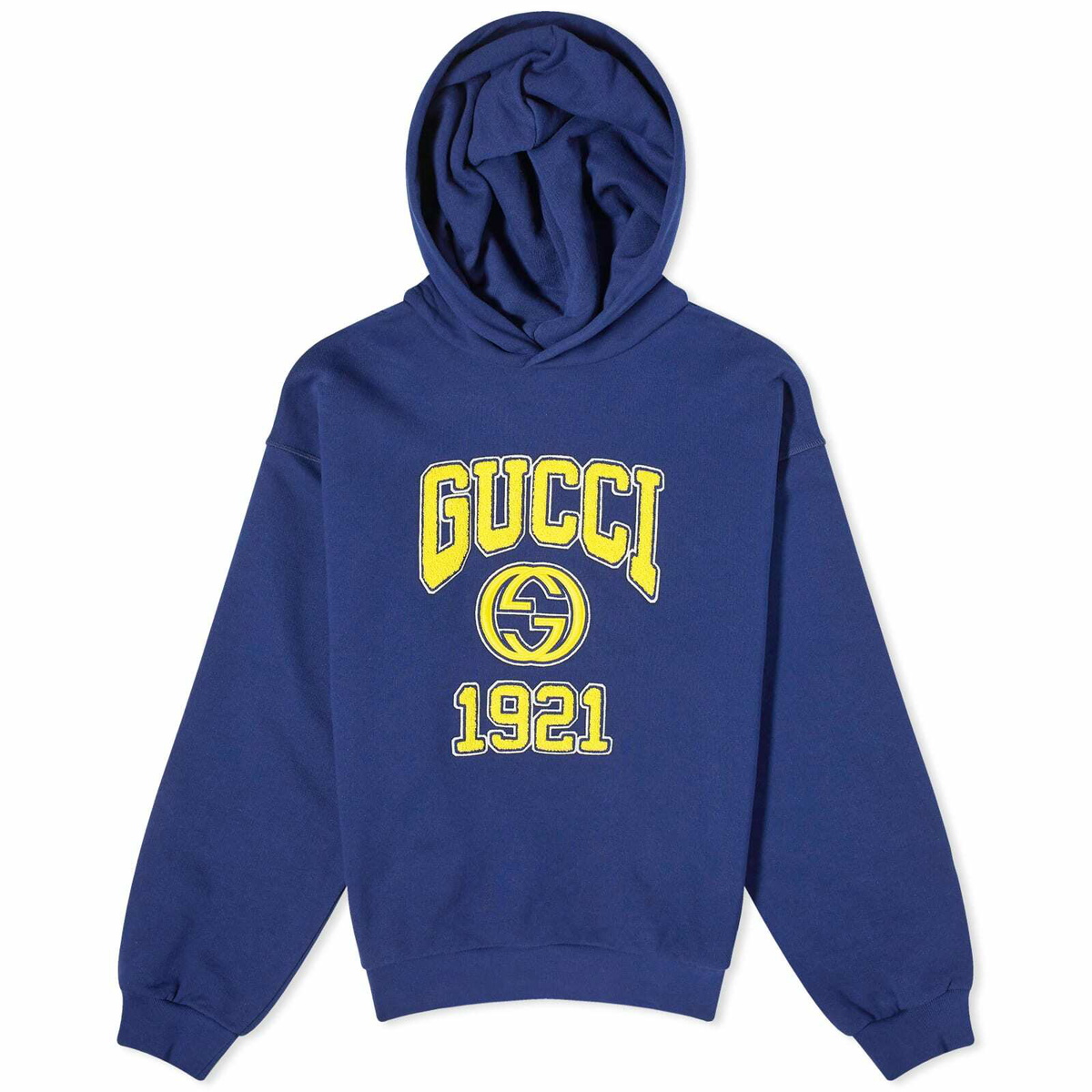 Gucci Men's College Logo Hoodie in Navy Gucci