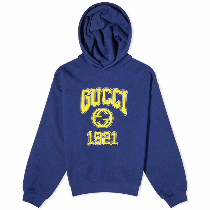 Photo: Gucci Men's College Logo Hoodie in Navy