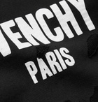 Givenchy - Oversized Distressed Logo-Print Cotton-Jersey Hoodie - Men - Black