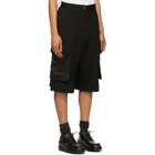 JW Anderson Black Wide-Leg Cargo Shorts