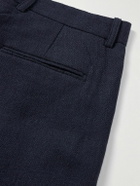 Kartik Research - Pleated Embroidered Wool Trousers - Blue