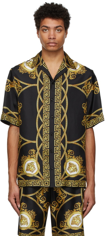 Photo: Versace Black Silk 'La Coupe Des Dieux' Shirt