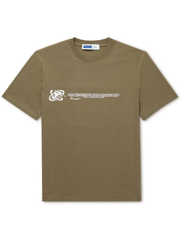 Photo: AFFIX - Intel Panelled Logo-Print Organic Cotton-Jersey T-Shirt - Green