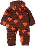 Mini Rodini Baby Brown Hearts Snowsuit