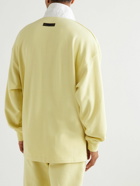 FEAR OF GOD ESSENTIALS - Oversized Logo-Flocked Cotton-Jersey Polo Shirt - Yellow
