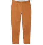 Sandro - Cropped Pleated Cotton-Gabardine Trousers - Men - Yellow