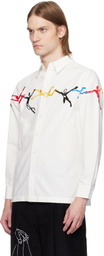 KidSuper White Embroidered Figures Shirt