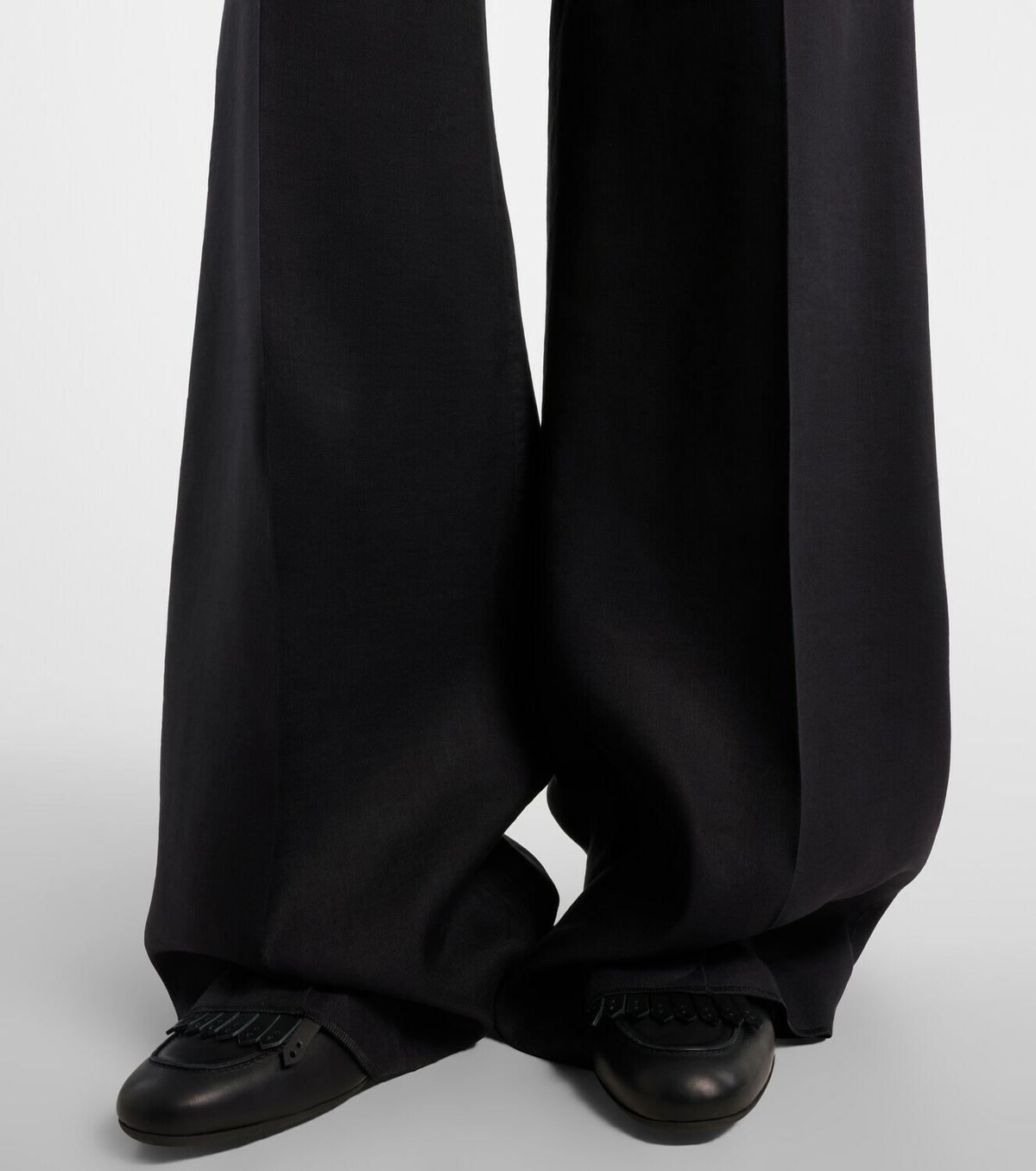 Max Mara Linen and silk twill wide-leg pants