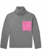 JW Anderson - Two-Tone Knitted Turtleneck Sweater - Gray