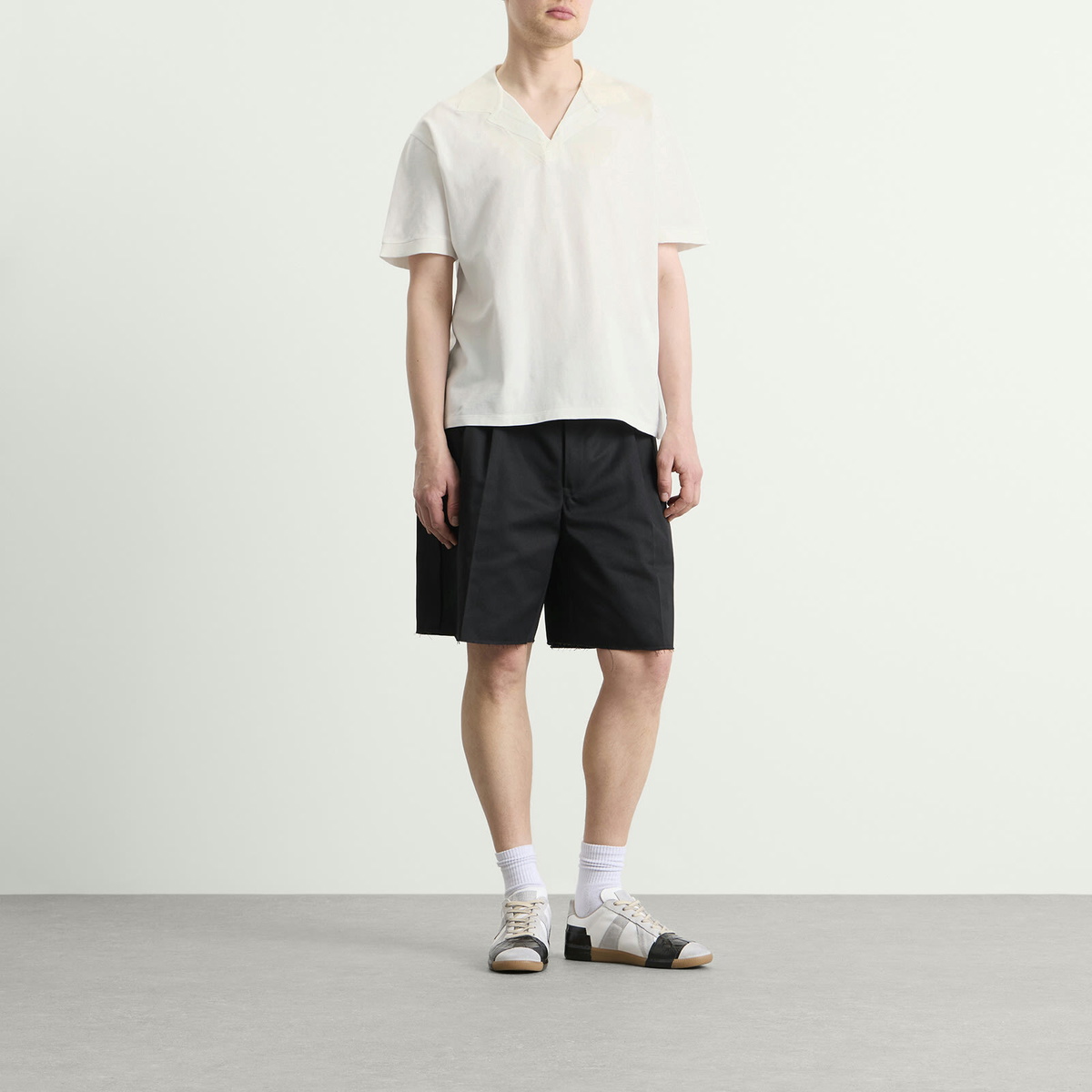 Maison Margiela Men's Taped Polo Shirt in Off White