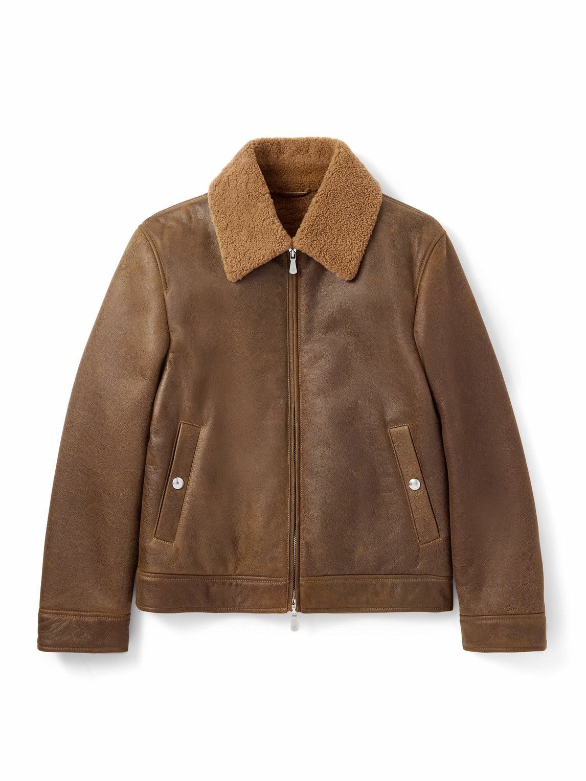 Eleventy - Slim-Fit Shearling Jacket - Brown