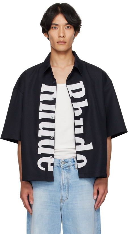 Photo: Rhude Black Center Logo Button Up Shirt
