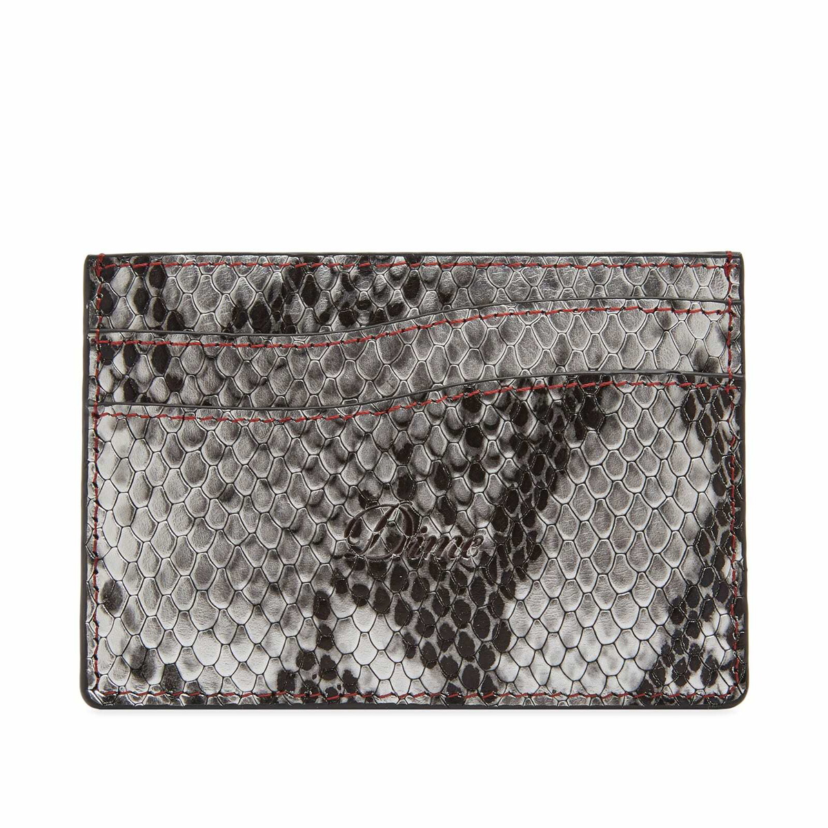 Dime Men's Quilted Leather Card Holder in Brown Dime