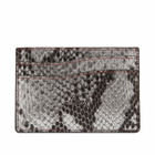 Dime Men's Embossed Leather Cardholder in Silver Snake 
