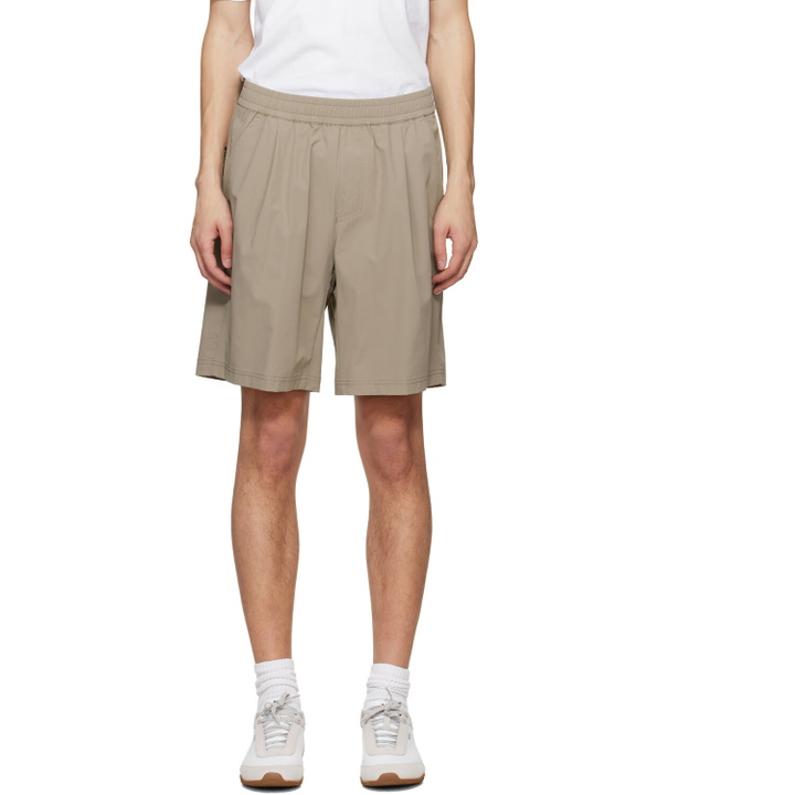 Photo: BOSS Taupe Water-Repellent Micro-Waffle Shorts