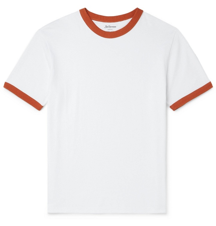 Photo: Bellerose - Contrast-Tipped Cotton-Jersey T-Shirt - White