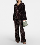 La DoubleJ Floral satin pajama shirt