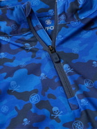 G/FORE - Luxe Staple Mid Camouflage-Print Tech-Jersey Half-Zip Golf Top - Blue