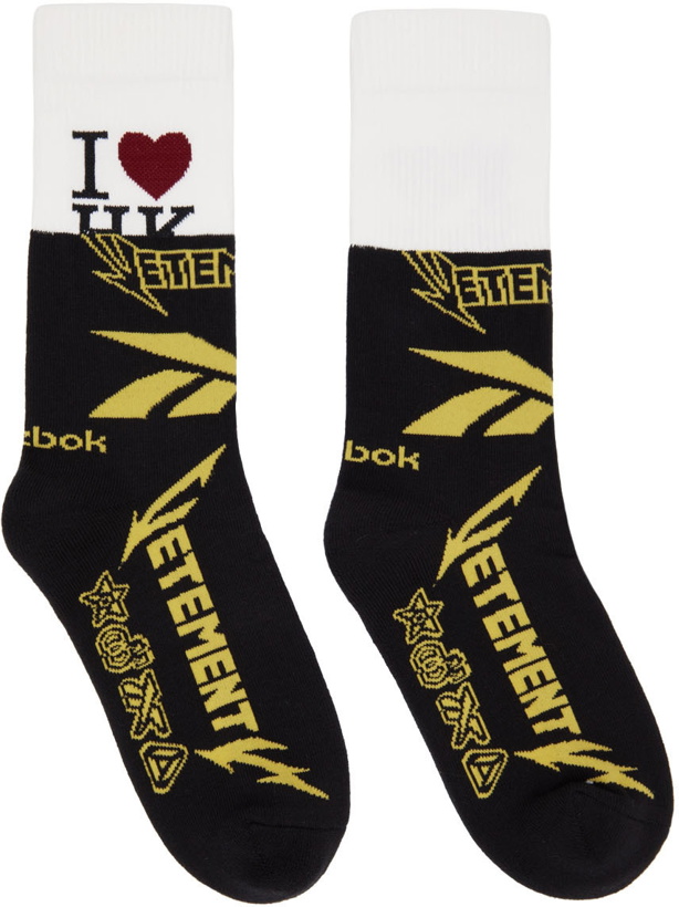 Photo: VETEMENTS Black Reebok Edition Socks