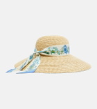 Ferragamo Scarf-detail raffia sun hat