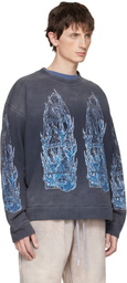 Who Decides War Navy Flame Glass Sweatshirt