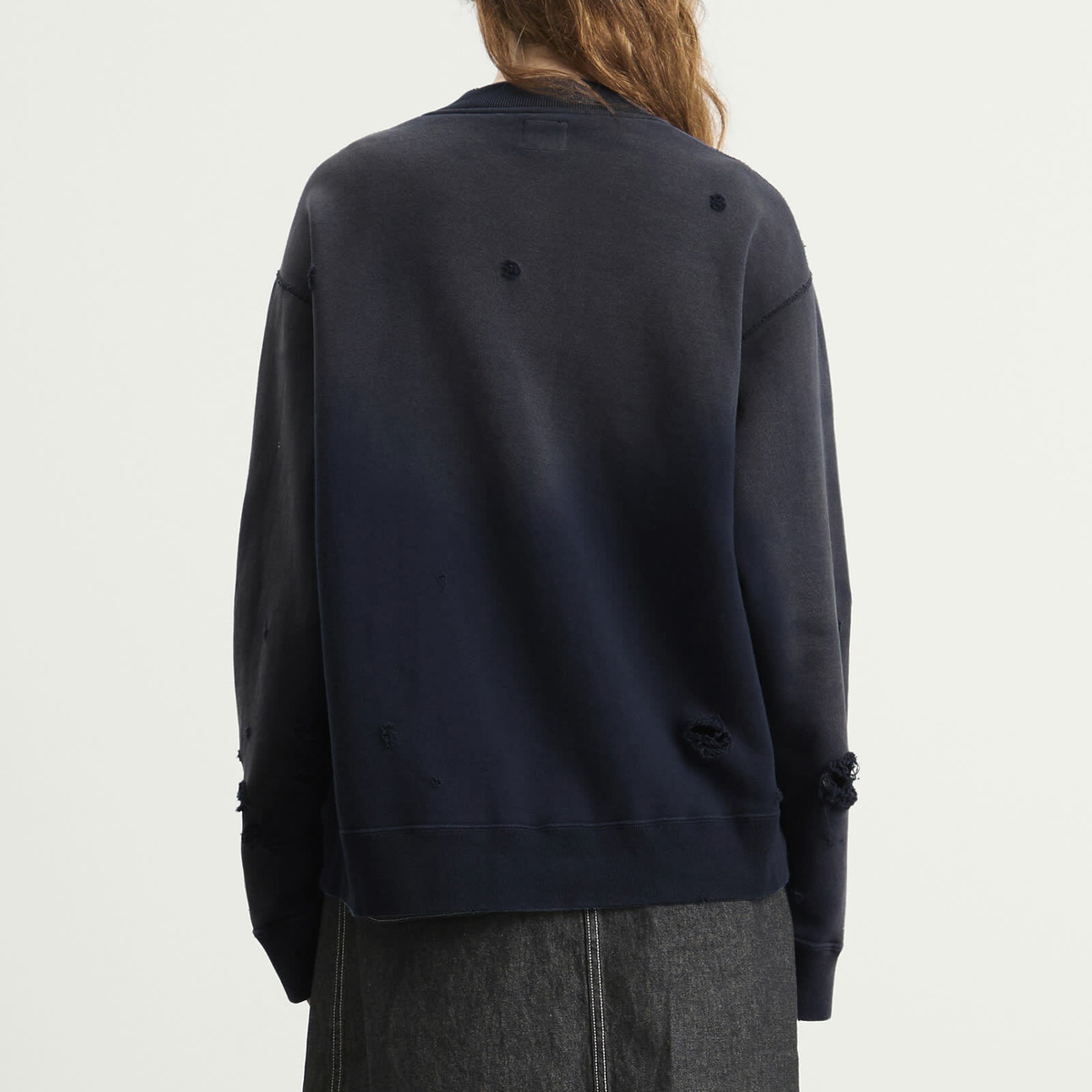 Needles Women's Deconstructed Zipped Sweat in Navy