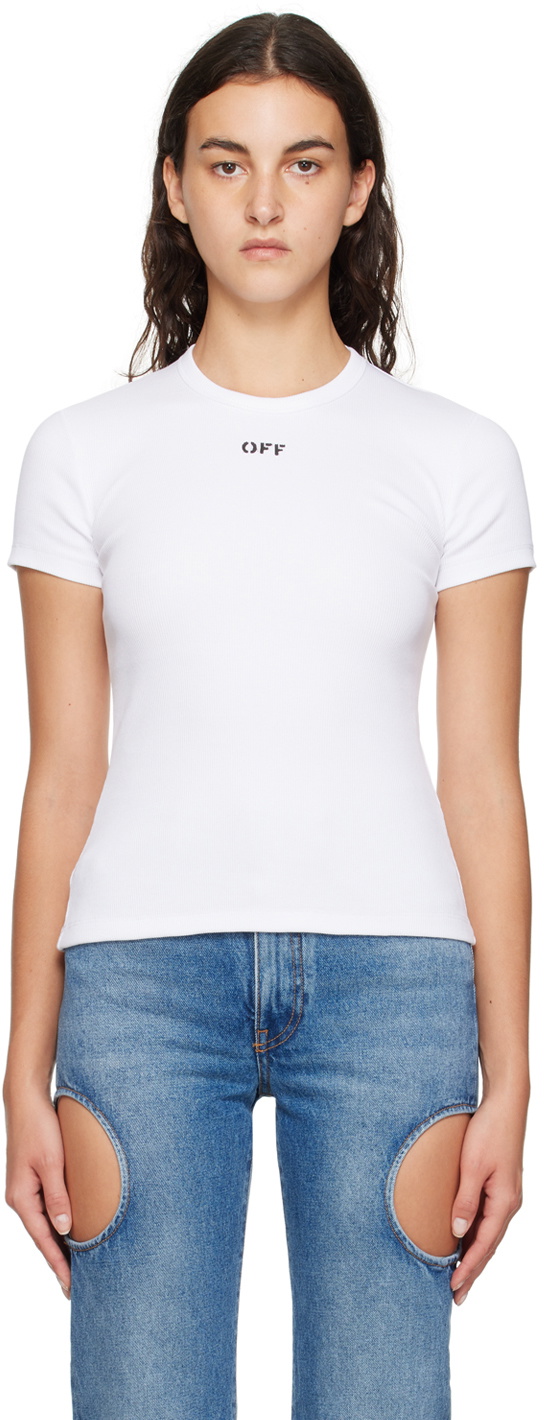Athl Off Stamp Seaml LS T-shirt Black/White Off-White Tops T-Shirts Black