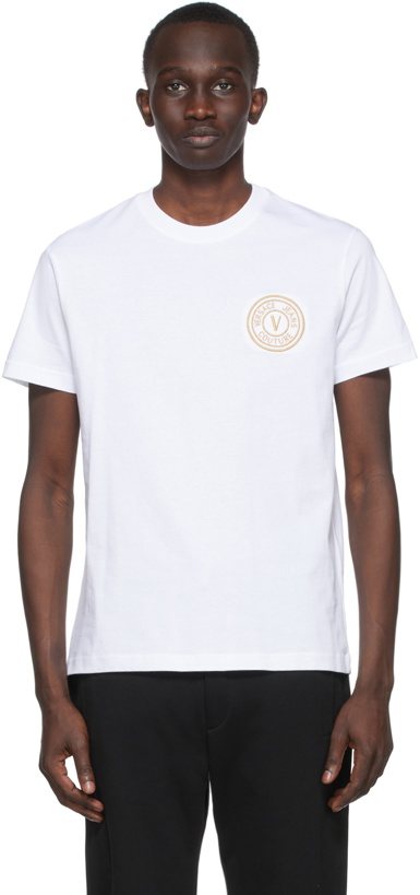 Photo: Versace Jeans Couture White V-Emblem T-Shirt