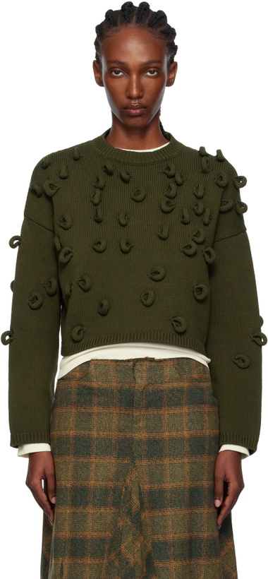 Photo: JW Anderson Khaki Cropped Loop Sweater