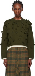JW Anderson Khaki Cropped Loop Sweater