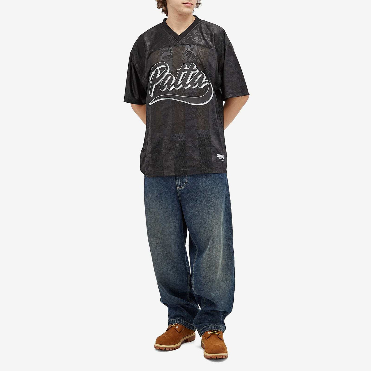 Patta Men's Digi Lobi Mesh Football Jersey in Black Patta