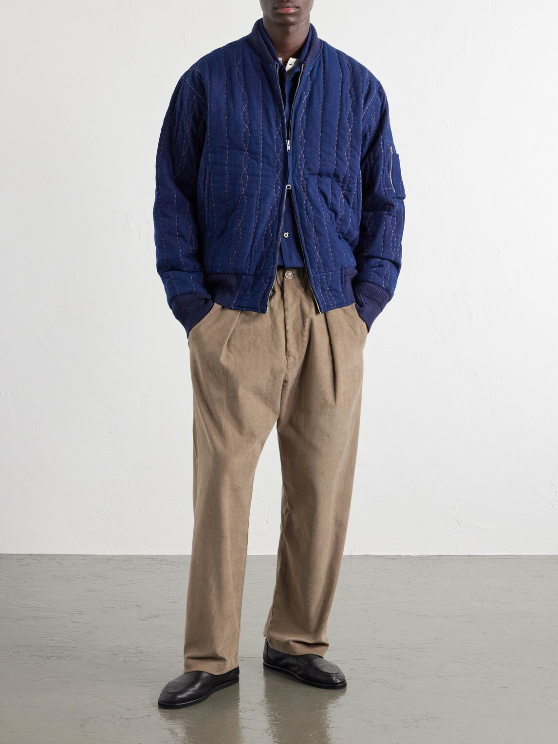 Kardo - Max Embroidered Cotton Bomber Jacket - Blue