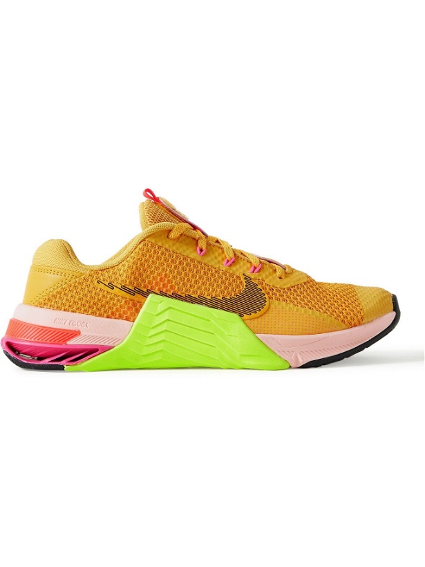 Photo: Nike Training - Metcon 7 X Rubber-Trimmed Mesh Sneakers - Yellow