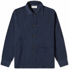 Universal Works Men's Moleskin Travail Overshirt in Navy