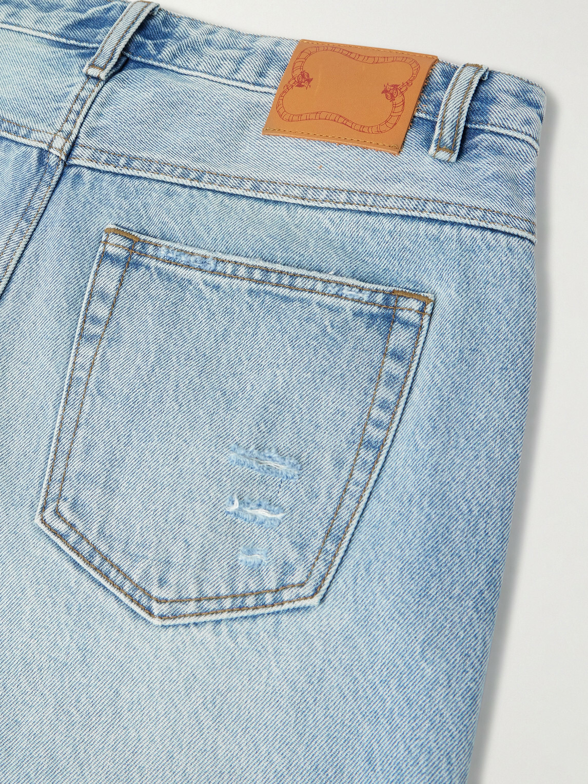 MANAAKI - Rangi Straight-Leg Distressed Jeans - Blue