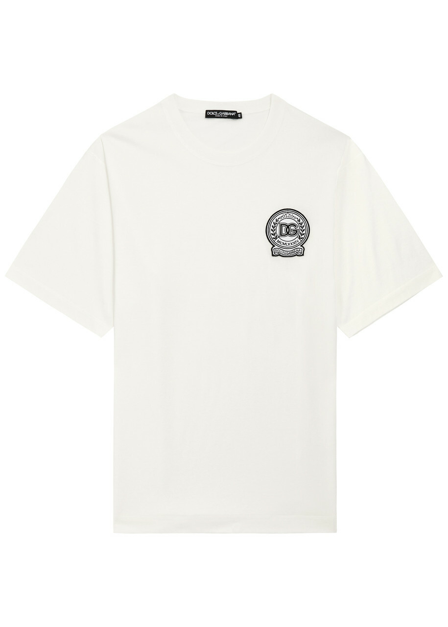 Dolce & Gabbana White Cotton Goodluck 2023 Crew Neck T-shirt