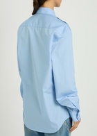 Aaron Esh Military Cotton-poplin Shirt Blue